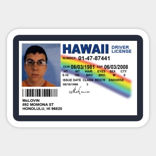 McLovin license Drive Sticker